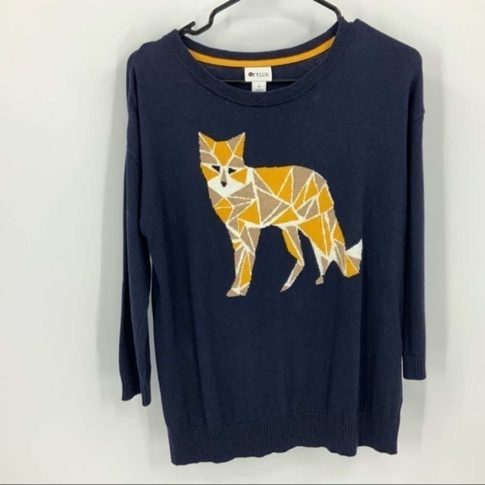 Stylus Cotton wool blend Novelty fox print Sweater S